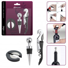 DRINKING SET 3 PZ APRIBOTTIGLIE, TAPPO, TAGLIACAPSULE (12pz)
